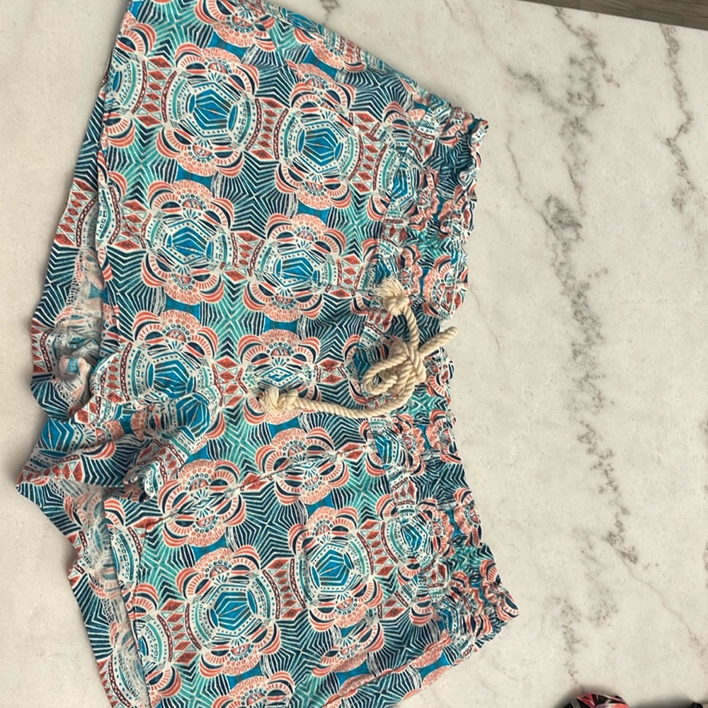 Roxy Oceanside teal and orange design beach short size medium